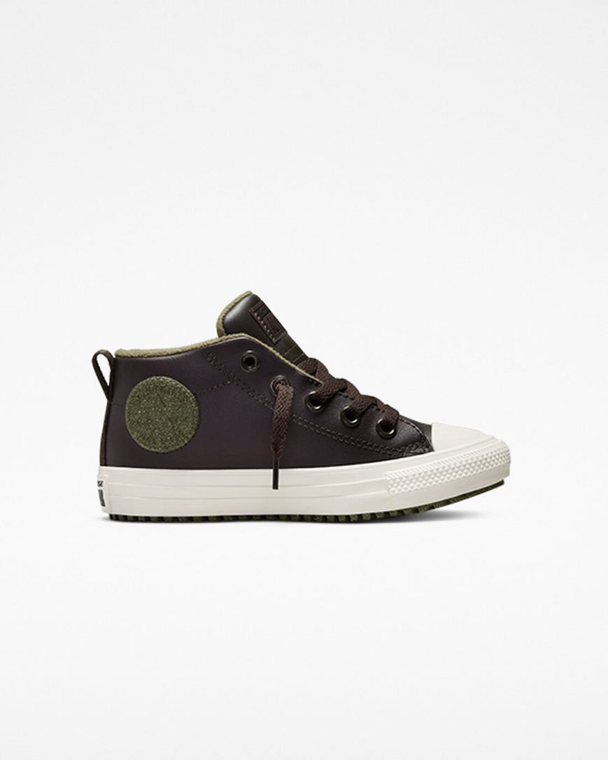 Tenisky Vysoke Converse Chuck Taylor All Star Street Boot Kozene Dievcenske Hnede | SK XSKLW0